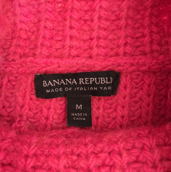 Banana Republic italien merino wool alpaca blend knit sweater turtle neck sz M - Picture 4 of 6